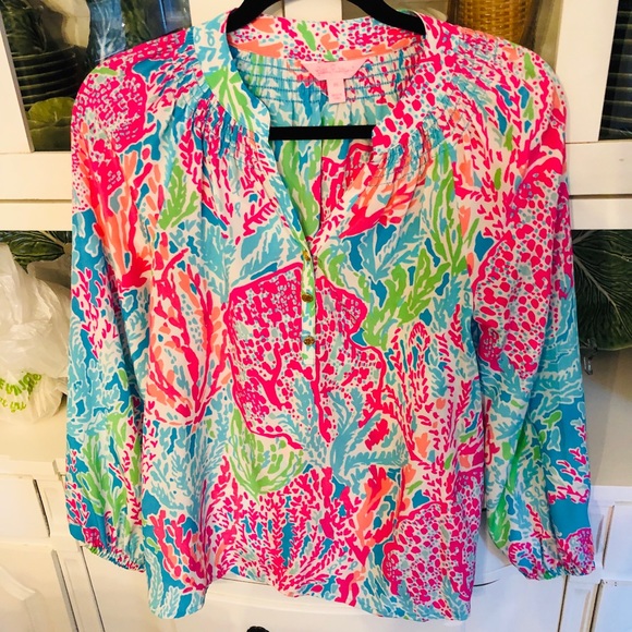 Lilly Pulitzer Tops - Lilly Pulitzer Lets Cha Cha XS Elsa Blouse EUC Lilly Pulitzer Tops - Lilly Pulitzer Lets Cha Cha XS Elsa Blouse EUC
